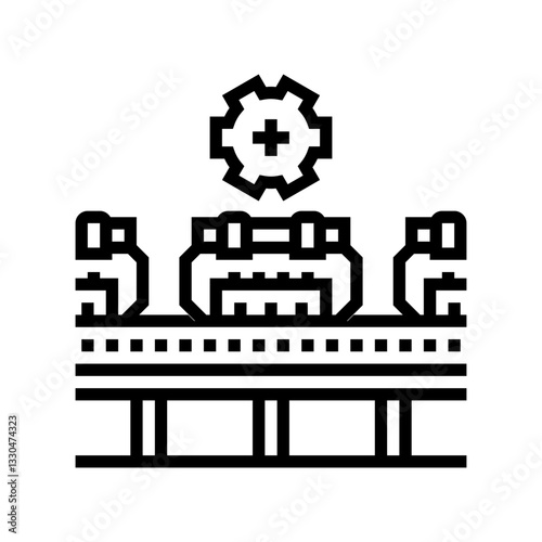 mass production line industry line icon vector illustration