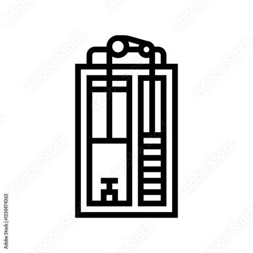 mechanical elevator industry line icon vector illustration