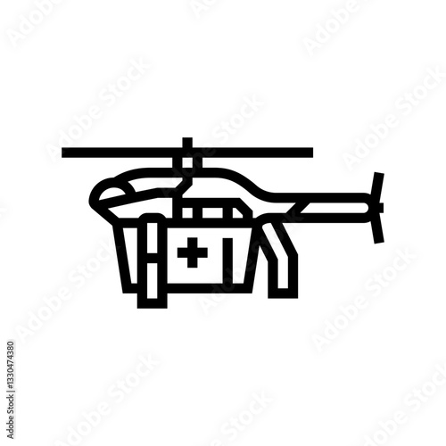 medical drone healthcare innovation line icon vector illustration