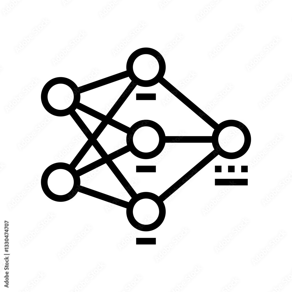 neural network diagram machine learning line icon vector illustration neural network diagram machine learning line icon vector illustration