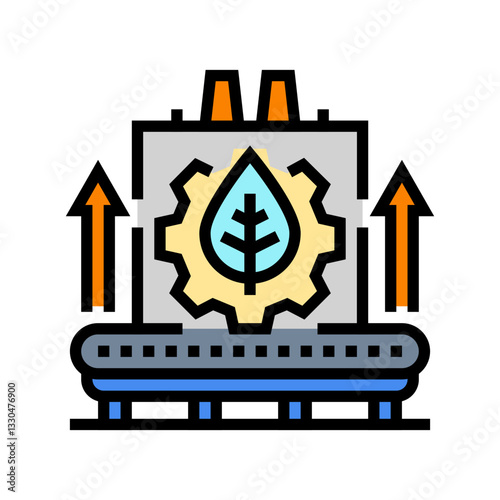sustainable manufacturing industry color icon vector illustration
