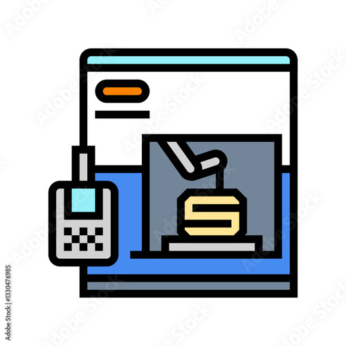 3d printing machine industry color icon vector illustration