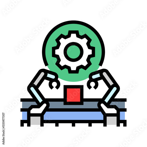 automated factory industry color icon vector illustration