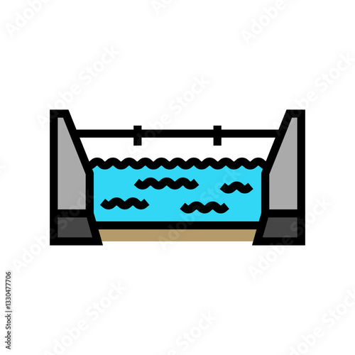 canal system industry color icon vector illustration