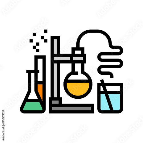 chemical laboratory industry color icon vector illustration