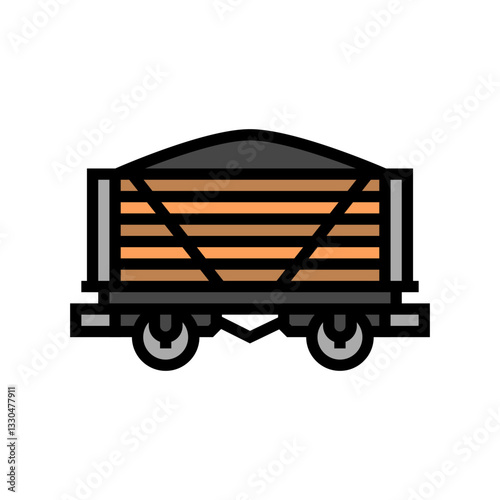 coal wagon industry color icon vector illustration