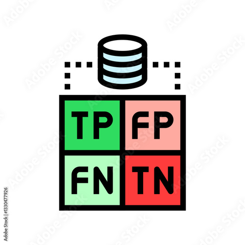 confusion matrix machine learning color icon vector illustration