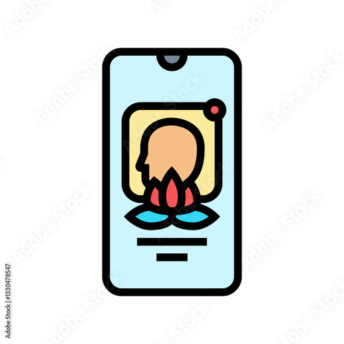 digital mental health platform healthcare innovation color icon vector illustration