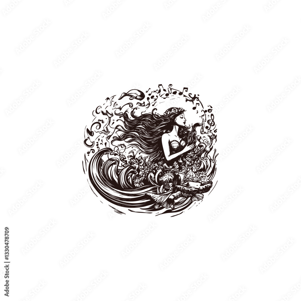 Siren greek mythology design vector template illustration Siren greek mythology design vector template illustration