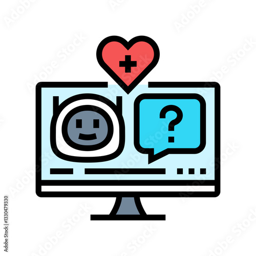 health chatbot healthcare innovation color icon vector illustration