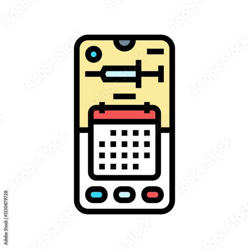 immunization tracker healthcare innovation color icon vector illustration