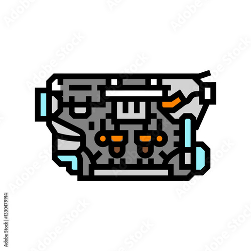 internal combustion engine industry color icon vector illustration