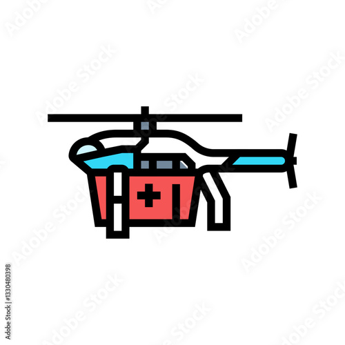 medical drone healthcare innovation color icon vector illustration