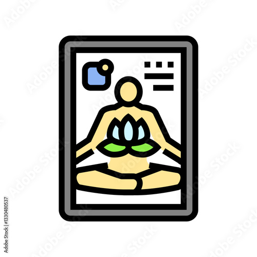 meditation app smart home color icon vector illustration