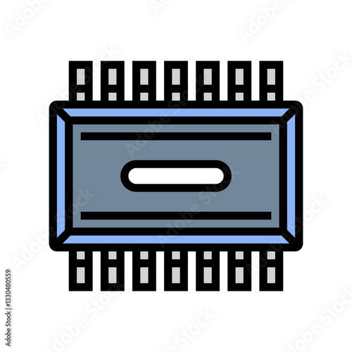 microchip industry color icon vector illustration