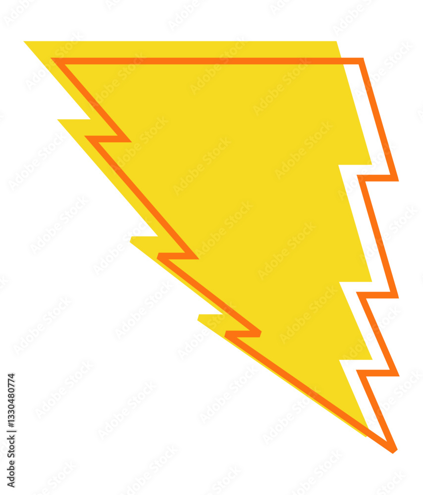 stylized yellow lightning  bolt graphic