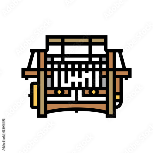 power loom industry color icon vector illustration