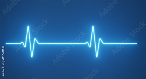 Ethereal Heartbeat Visualization: A Glowing Blue Pulse on a Dark Background
