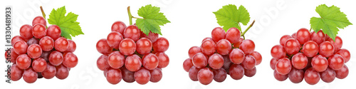 Bunch of Red Grapes with Leaf, Cut Out Set