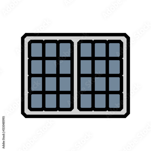 solar panel industry color icon vector illustration