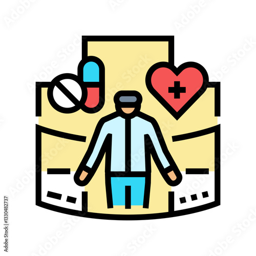 virtual reality therapy healthcare innovation color icon vector illustration photo