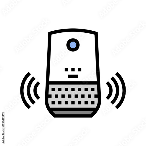 voice controlled assistant smart home color icon vector illustration