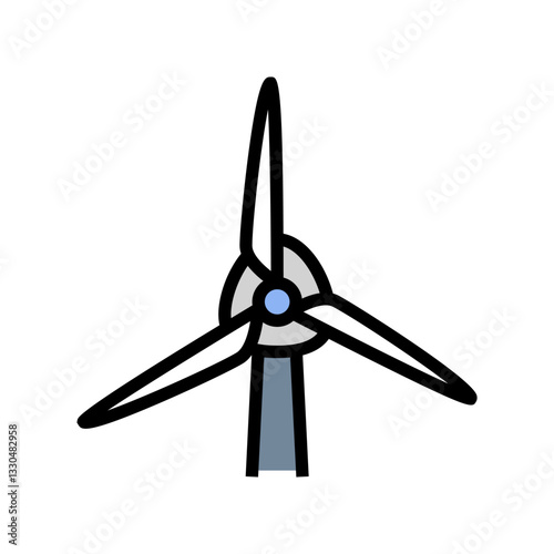 wind turbine industry color icon vector illustration