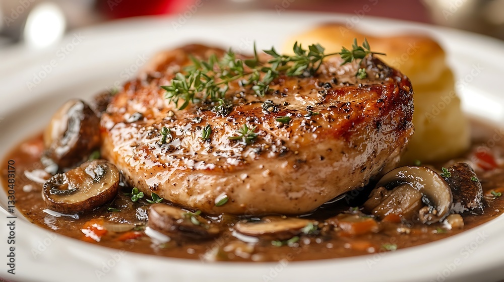 Scrumptious Chicken Breast with Mushroom Gravy and Mashed Potatoes Scrumptious Chicken Breast with Mushroom Gravy and Mashed Potatoes