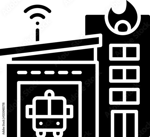 Fire fighter station icon