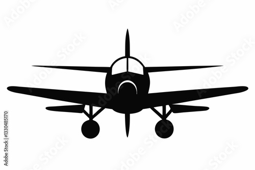 airplane line art silhouette vector illustration