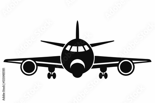 airplane line art silhouette vector illustration