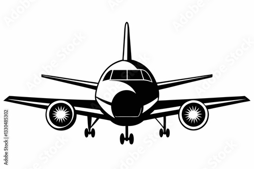 airplane line art silhouette vector illustration