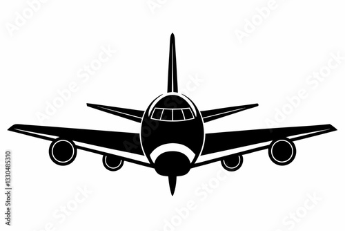 airplane line art silhouette vector illustration