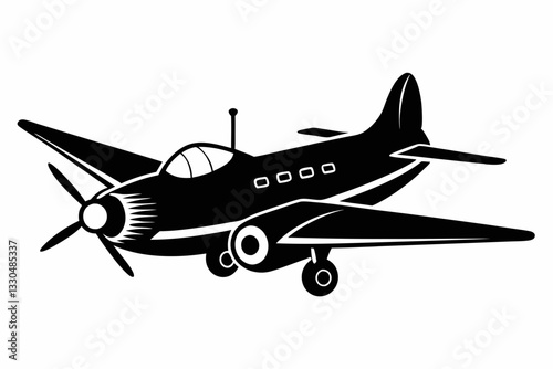 airplane line art silhouette vector illustration