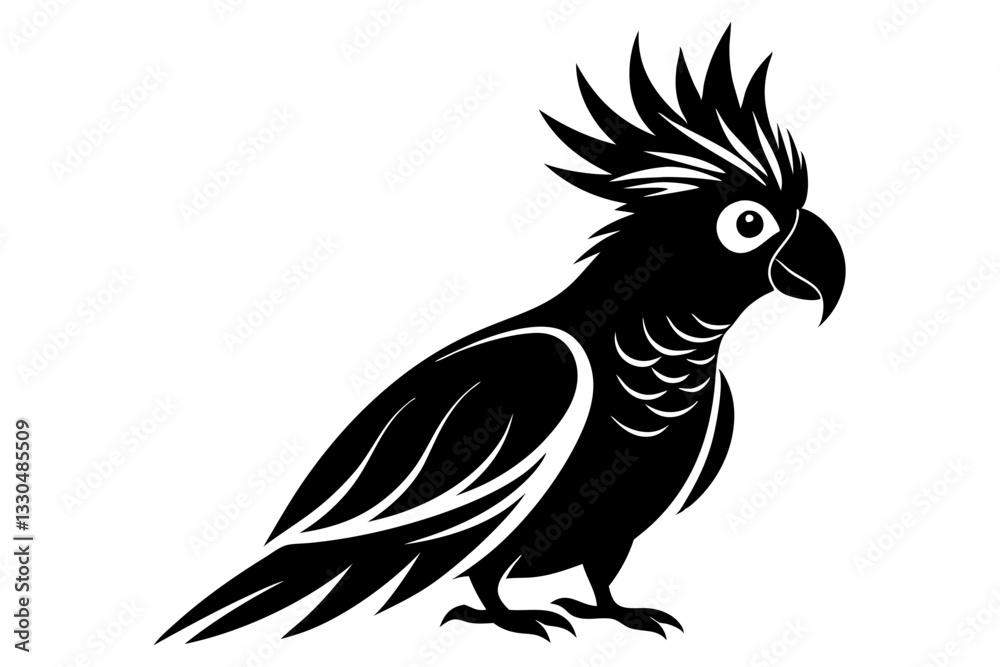 Obraz premium cockatoo line art silhouette vector illustration