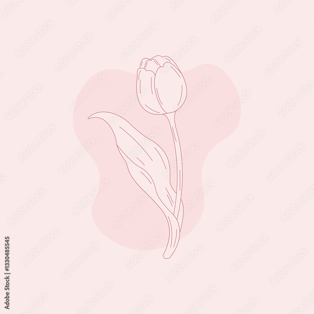 Minimalist line art illustration of a tulip on a soft pastel background. Elegant botanical design, perfect for prints, invitations, branding, and modern interior decor. Minimalist line art illustration of a tulip on a soft pastel background. Elegant botanical design, perfect for prints, invitations, branding, and modern interior decor.