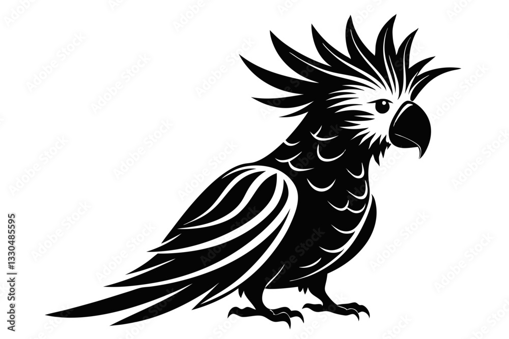 cockatoo line art silhouette vector illustration cockatoo line art silhouette vector illustration