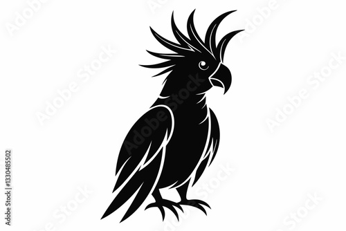 cockatoo line art silhouette vector illustration