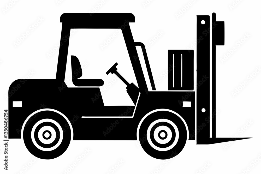forklift line art silhouette vector illustration forklift line art silhouette vector illustration