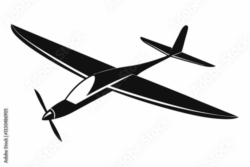 glider line art silhouette vector illustration