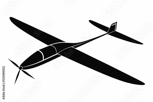 glider line art silhouette vector illustration