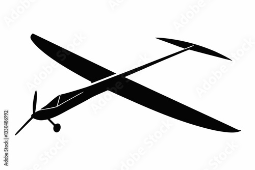 glider line art silhouette vector illustration