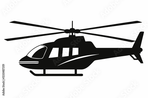 helicopter line art silhouette vector illustration