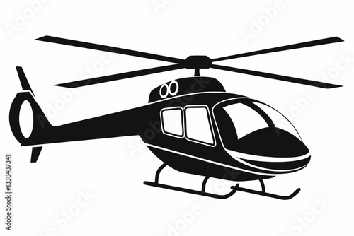 helicopter line art silhouette vector illustration