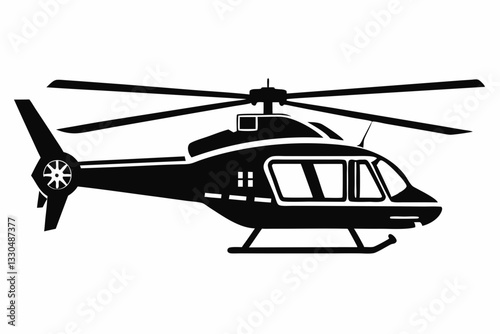 helicopter line art silhouette vector illustration
