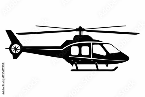 helicopter line art silhouette vector illustration