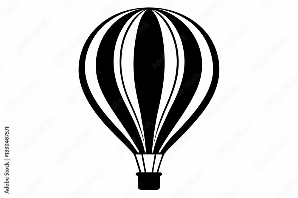 hot air balloon line art silhouette vector illustration hot air balloon line art silhouette vector illustration