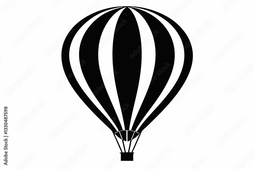 Fototapeta premium hot air balloon line art silhouette vector illustration