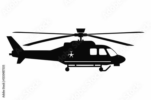 helicopter line art silhouette vector illustration