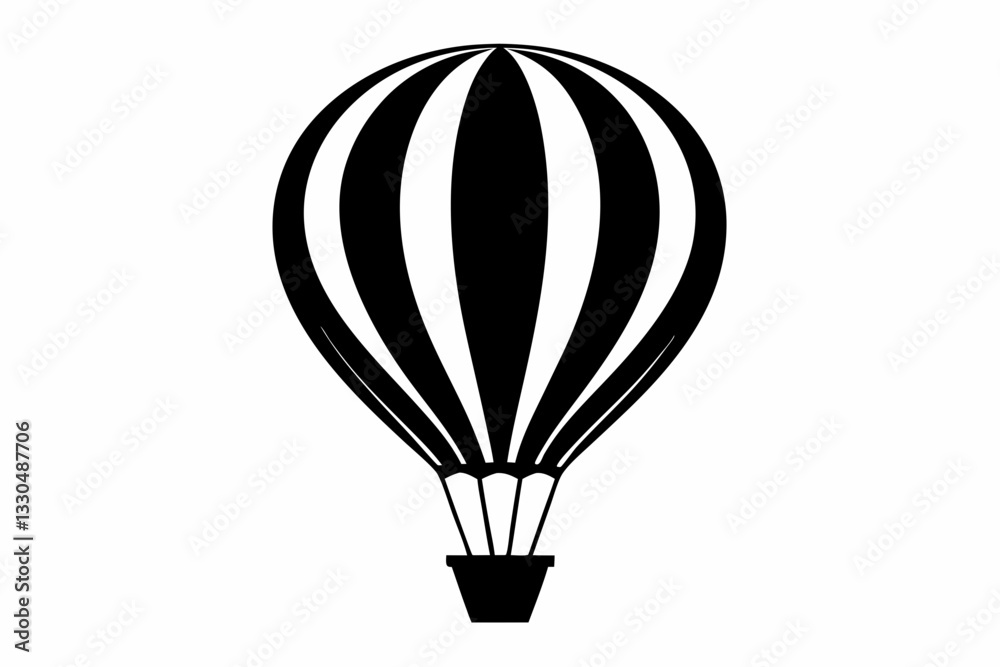 hot air balloon line art silhouette vector illustration hot air balloon line art silhouette vector illustration